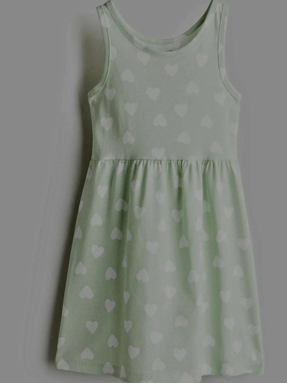 H&M Mint Green Dress with White Heart Print Size 8-10 Youth